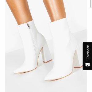 Boohoo White Ankle Boots
